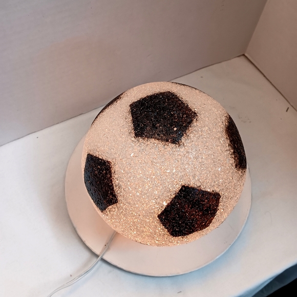 Soccer Ball Lamp, Nightlight Soft Plastic Resin 8" - Picture 3 of 4